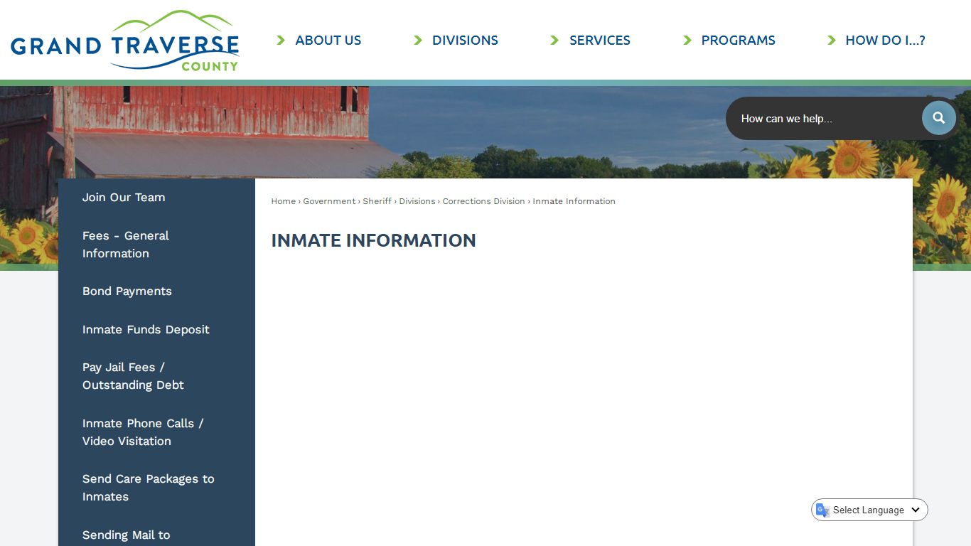 Inmate Information | Grand Traverse County, MI