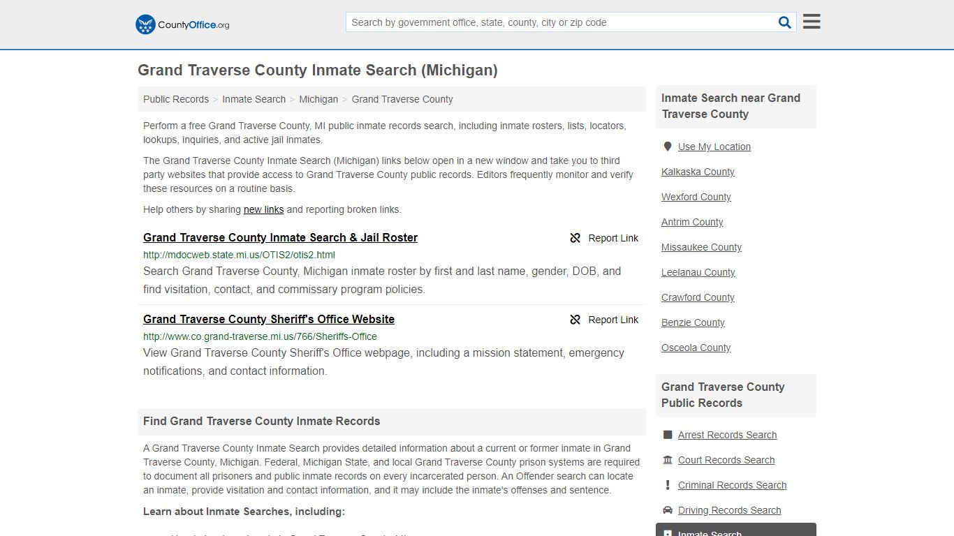 Inmate Search - Grand Traverse County, MI (Inmate Rosters ...