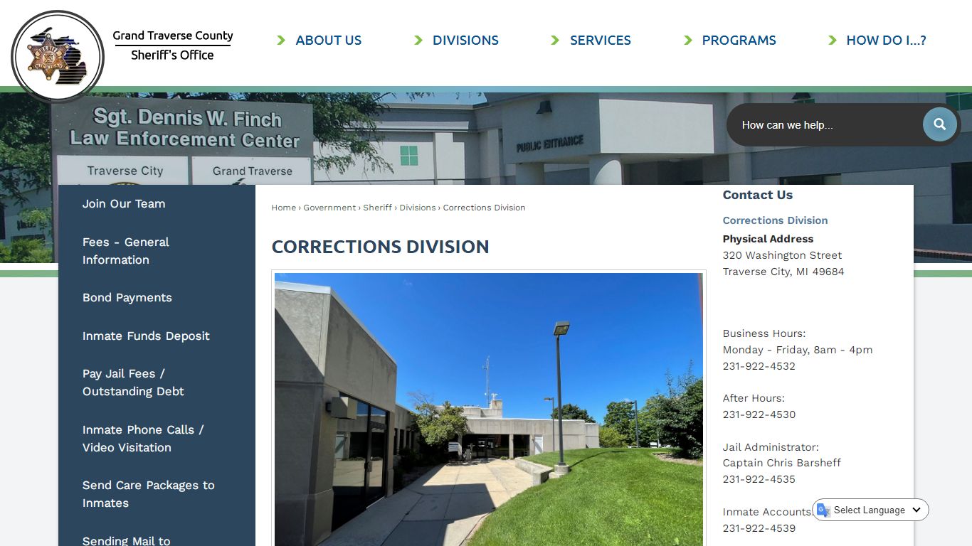 Corrections Division | Grand Traverse County, MI
